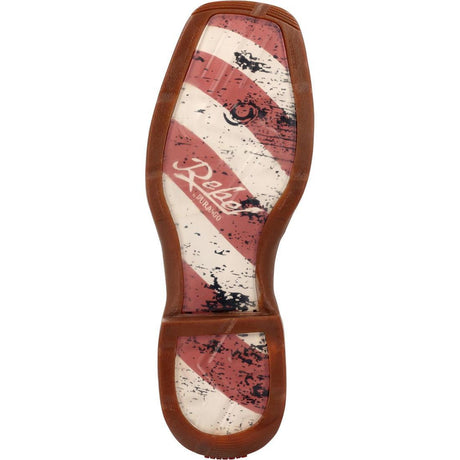 Rebel Patriotic Pull-On Western Flag Boot DB5554 Sole Image