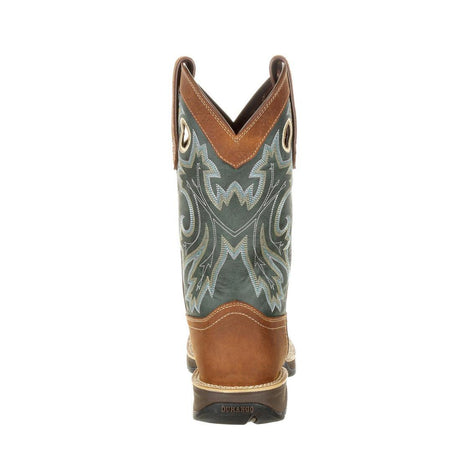 Rebel Pull-On Western Boot Saddlehorn And Clover DDB0131 Heel View