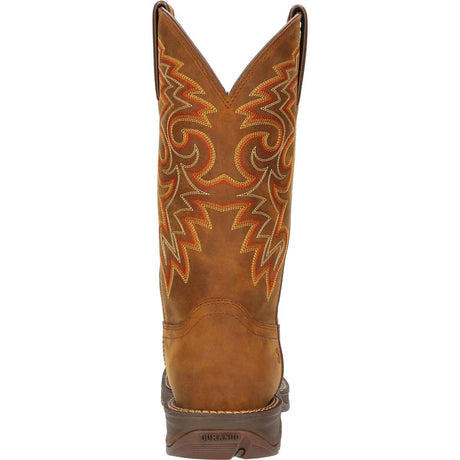 Rebel Waterproof Russet Western Boot DDB0361 Heel View