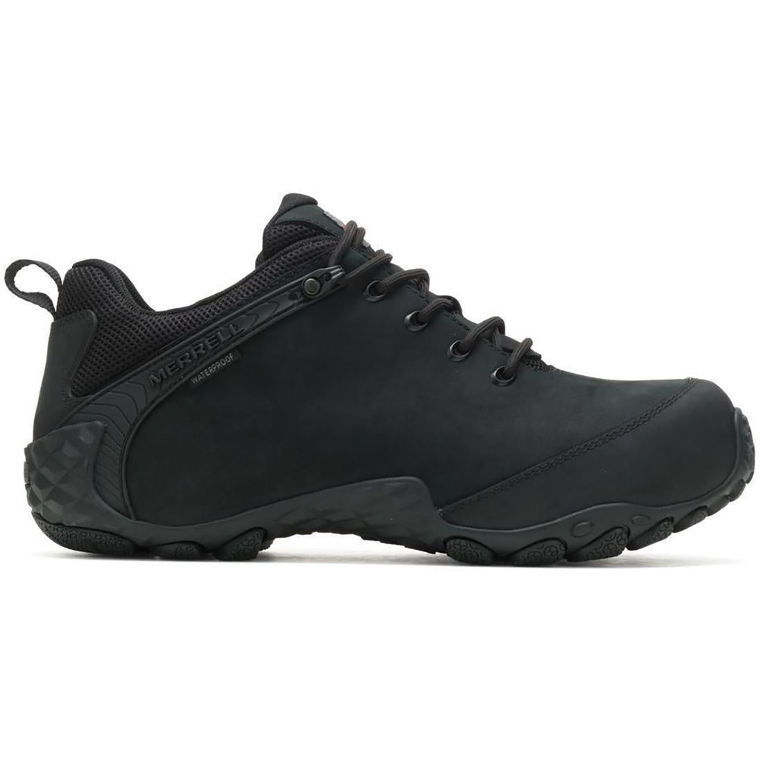 Merrell Cham Flux Ltr Men's Carbon-Fiber Work Shoes Wp Black Profile View