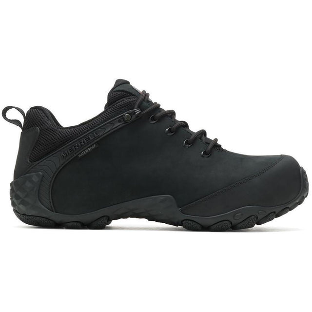 Merrell Cham Flux Ltr Men's Carbon-Fiber Work Shoes Wp Black Profile View