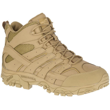 Merrell Moab 2 Mid Men's Tactical Work Boots Tactical Coyote Profile View