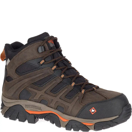 Moab 2 Mid Peak Men's Tactical Work Boots Wp Espresso-Men's Tactical Work Boots-Merrell-7-M-ESPRESSO-Steel Toes