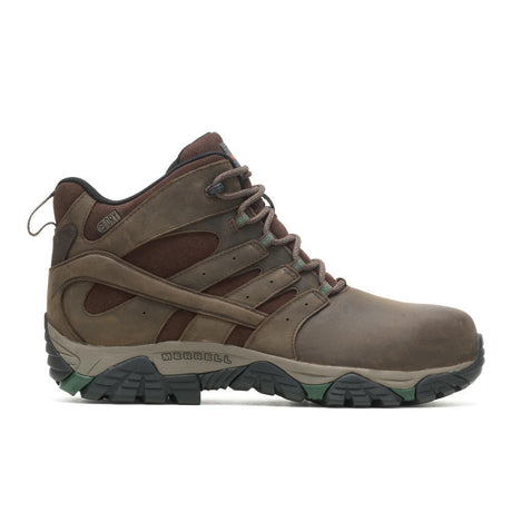 Moab Vertex Mid Leather Men's Work Boots Wp Espresso-Men's Work Boots-Merrell-7-M-ESPRESSO-Steel Toes