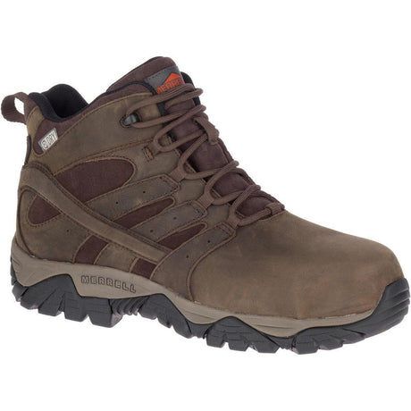 Moab Vertex Mid Leather Men's Work Boots Wp Espresso-Men's Work Boots-Merrell-Steel Toes