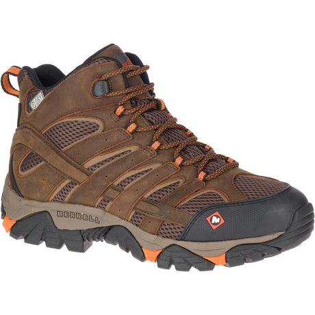 Moab Vertex Mid Men's Work Boots Wp Sr Clay-Men's Work Boots-Merrell-Steel Toes