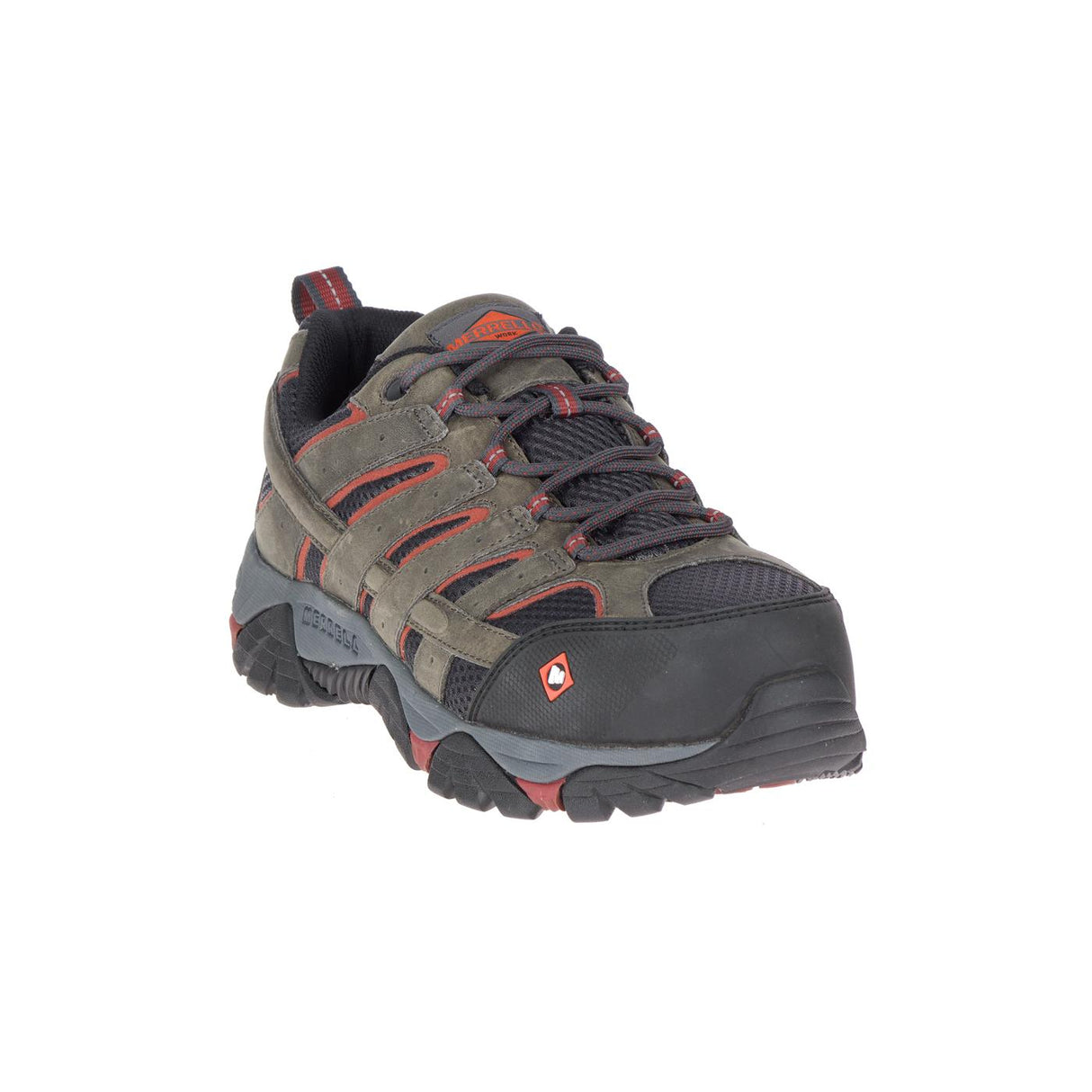 Moab Vertex Vent Men's Composite-Toe Work Shoes Pewter-Men's Work Shoes-Merrell-Steel Toes