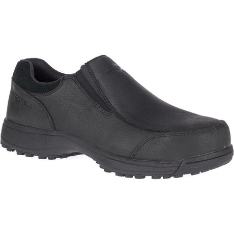 Sutton Moc Men's Steel-Toe Work Shoes Black-Men's Work Shoes-Merrell-Steel Toes