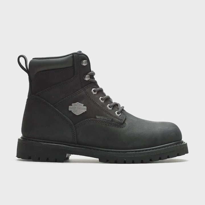 Men's Harley-Davidson Gavern Black WP Leather Boots – Steel Toes
