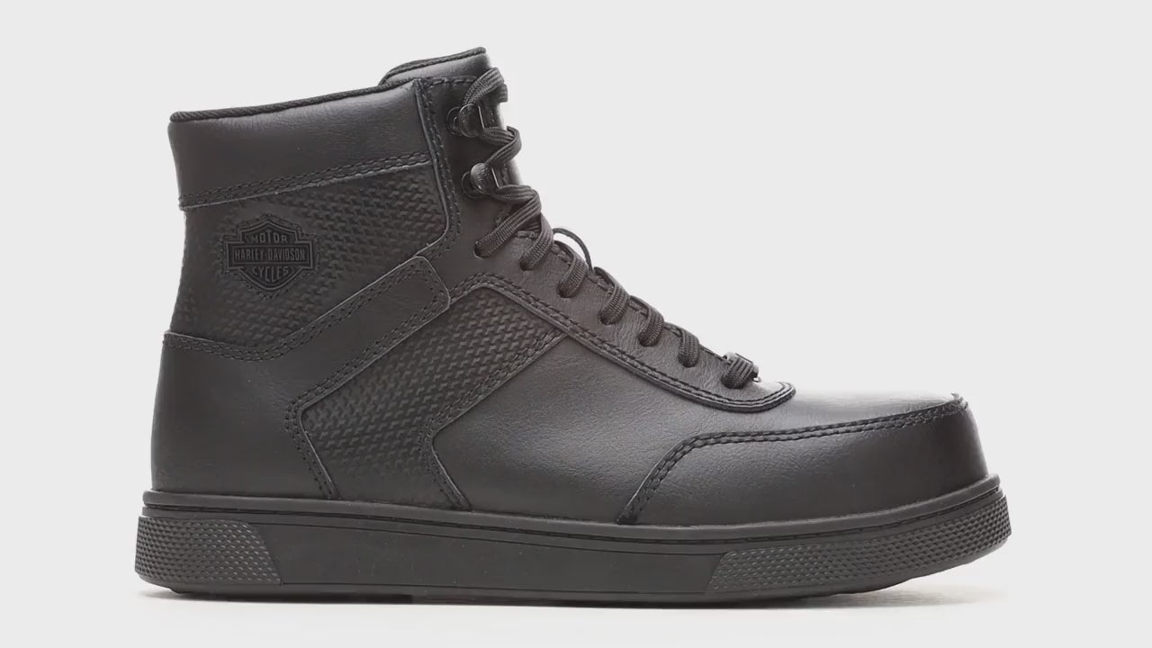 Women's Harley-Davidson Grady CT Black Safety Sneakers – Steel Toes