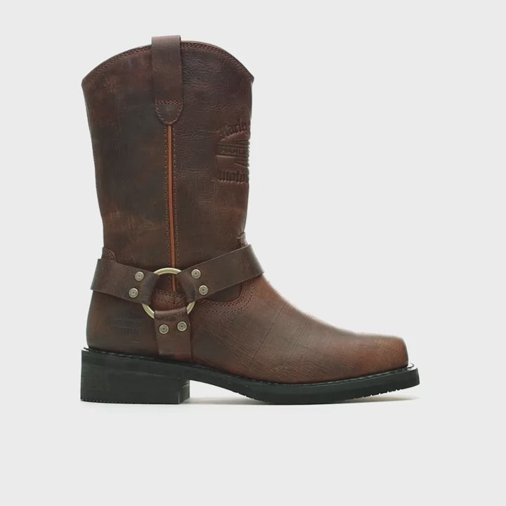 Men's Harley-Davidson Hustin Brown West Leather Boots – Steel Toes
