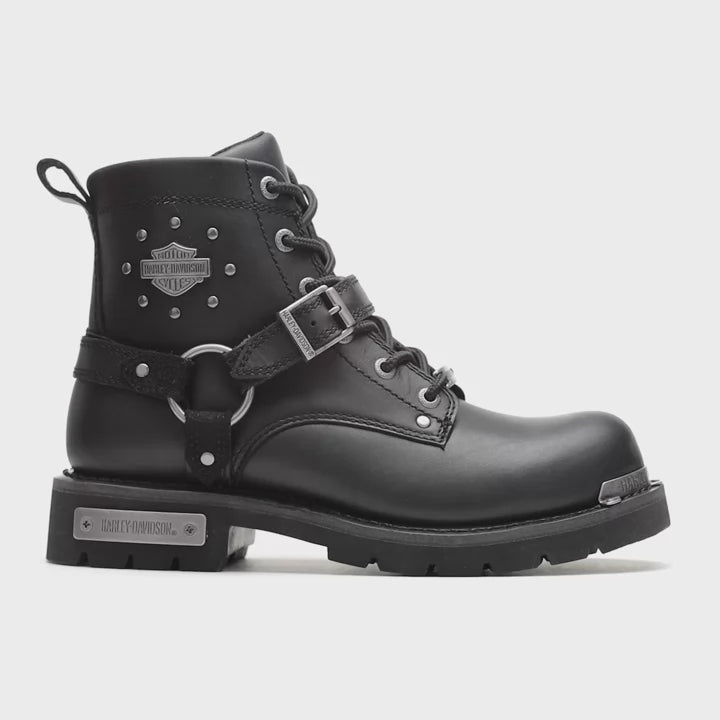 Women's Harley-Davidson Becky Black Leather Studded Riding Boots