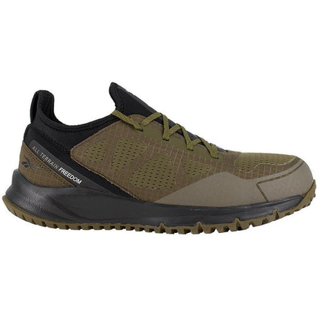 Reebok Work All Terrain Steel-Toe Athletic Work Shoe Sage/Black Profile View