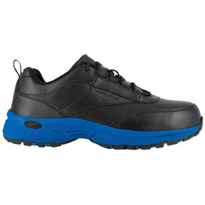 Reebok Work Ateron Steel-Toe Athletic Work Shoe Black/Blue Profile View