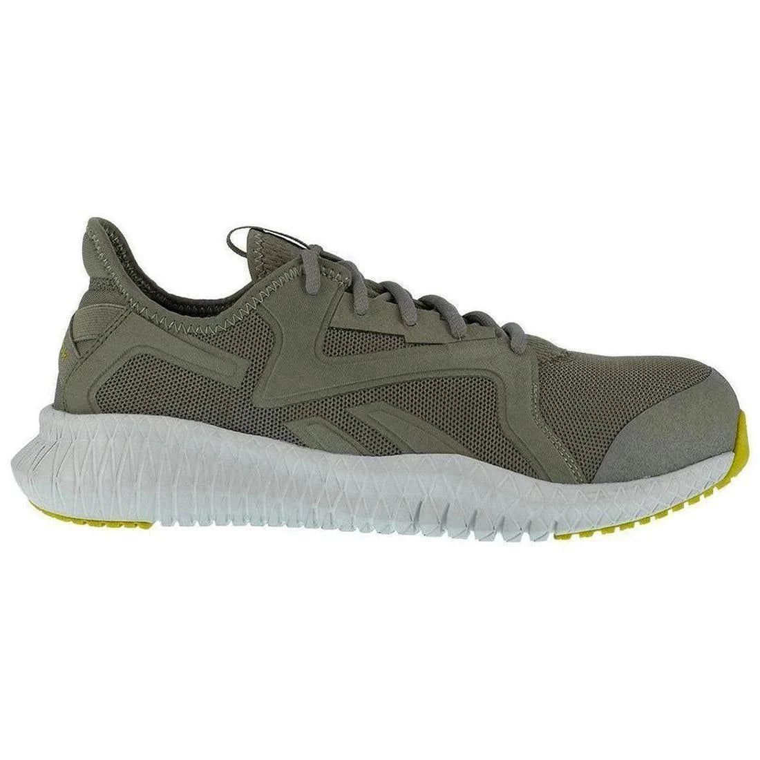 Reebok Work Flexagon 3.0 Composite-Toe Athletic Work Shoe Lime/Gray Profile View