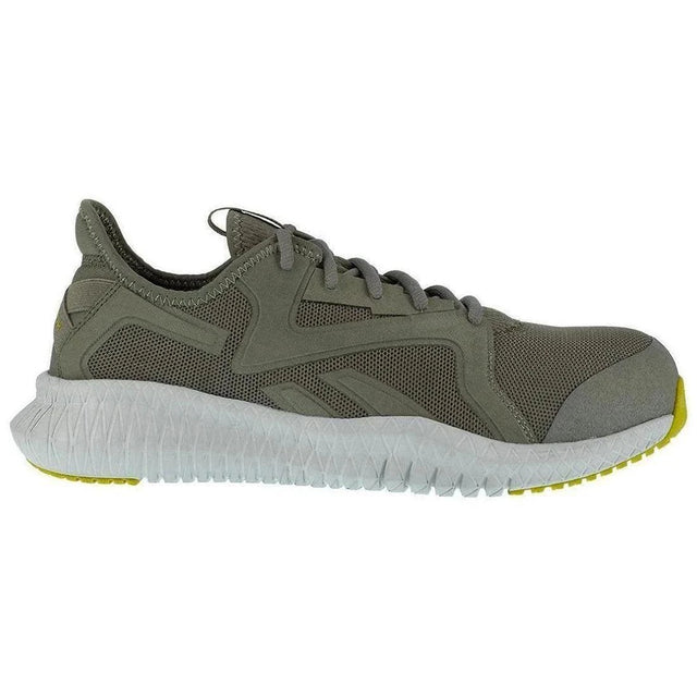 Reebok Work Flexagon 3.0 Composite-Toe Athletic Work Shoe Lime/Gray Profile View