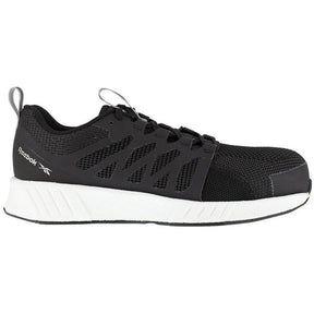 Reebok Work Fusion Flexweave™ Composite-Toe Athletic Work Shoe Black/White Profile View