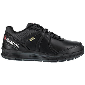 Reebok Work Guide Steel-Toe Metguard Athletic Work Shoe Black Profile View