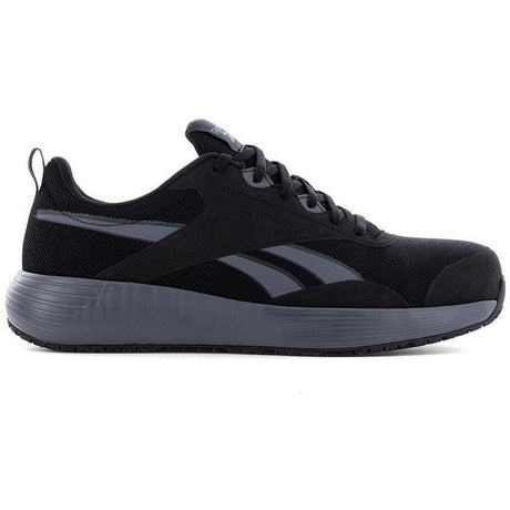 Reebok Work Lite Plus 4 Athletic Composite Toe Work Shoe – Black/Gray Profile View