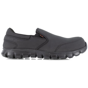 Reebok Work Sublite Cushion Composite-Toe Work Shoe Black Profile View