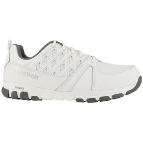 Reebok Work Sublite Steel-Toe Athletic Work Shoe White Profile View