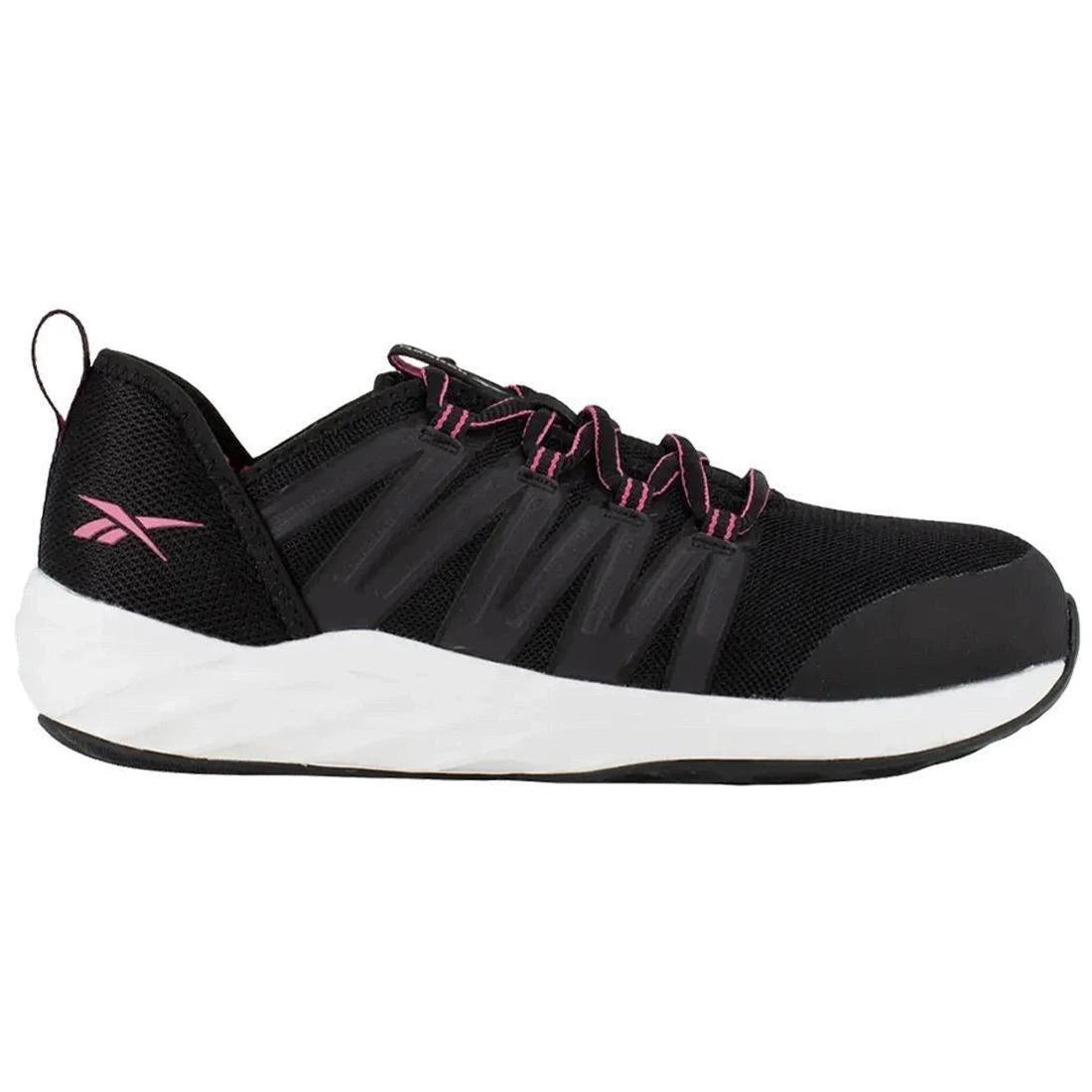 Reebok Work Women's Astroride Steel-Toe Athletic Work Shoe Black/Pink Profile View