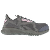 Reebok Work Women's Flexagon 3.0 Composite-Toe Athletic Work Shoe Grey/Pink Profile View
