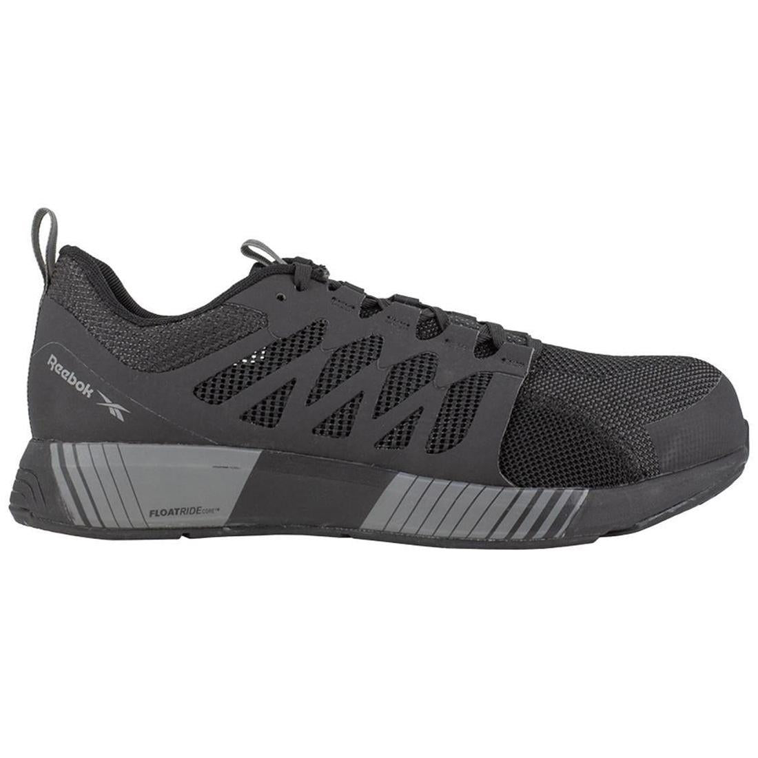 Reebok Work Women's Fusion Flexweave™ Composite-Toe Athletic Work Shoe Black/Grey Profile View