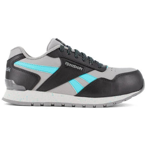 Reebok Work Women's Harman Composite-Toe Athletic Work Shoe Grey/Teal Profile View