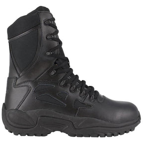 Reebok Work Women's Rapid Response Rb 8 Inch Composite-Toe Military Work Boot Black Profile View