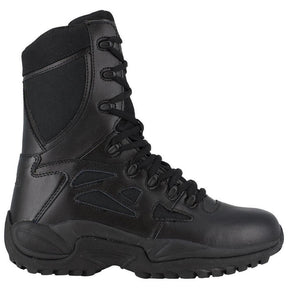 Reebok Work Women's Rapid Response Rb 8 Inch Soft-Toe Military Work Boot Black Profile View