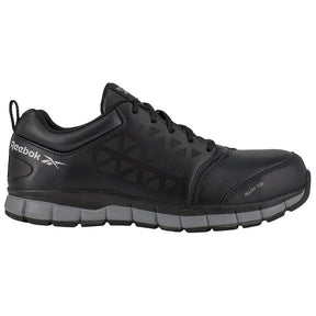 Reebok Work Women's Sublite Cushion Alloy-Toe Athletic Work Shoe Black CD Profile View
