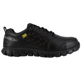 Reebok Work Women's Sublite Cushion Alloy-Toe Metguard Athletic Work Shoe Black Profile View