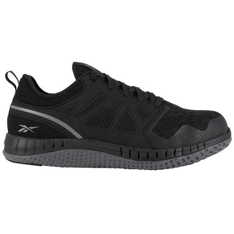 Reebok Work Women's Zprint Steel-Toe Athletic Work Shoe Black/Dark Gray Profile View