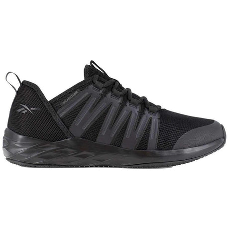 Reebok Work Women's Astroride Soft-Toe Slip Resistant Work Shoe Black Profile View