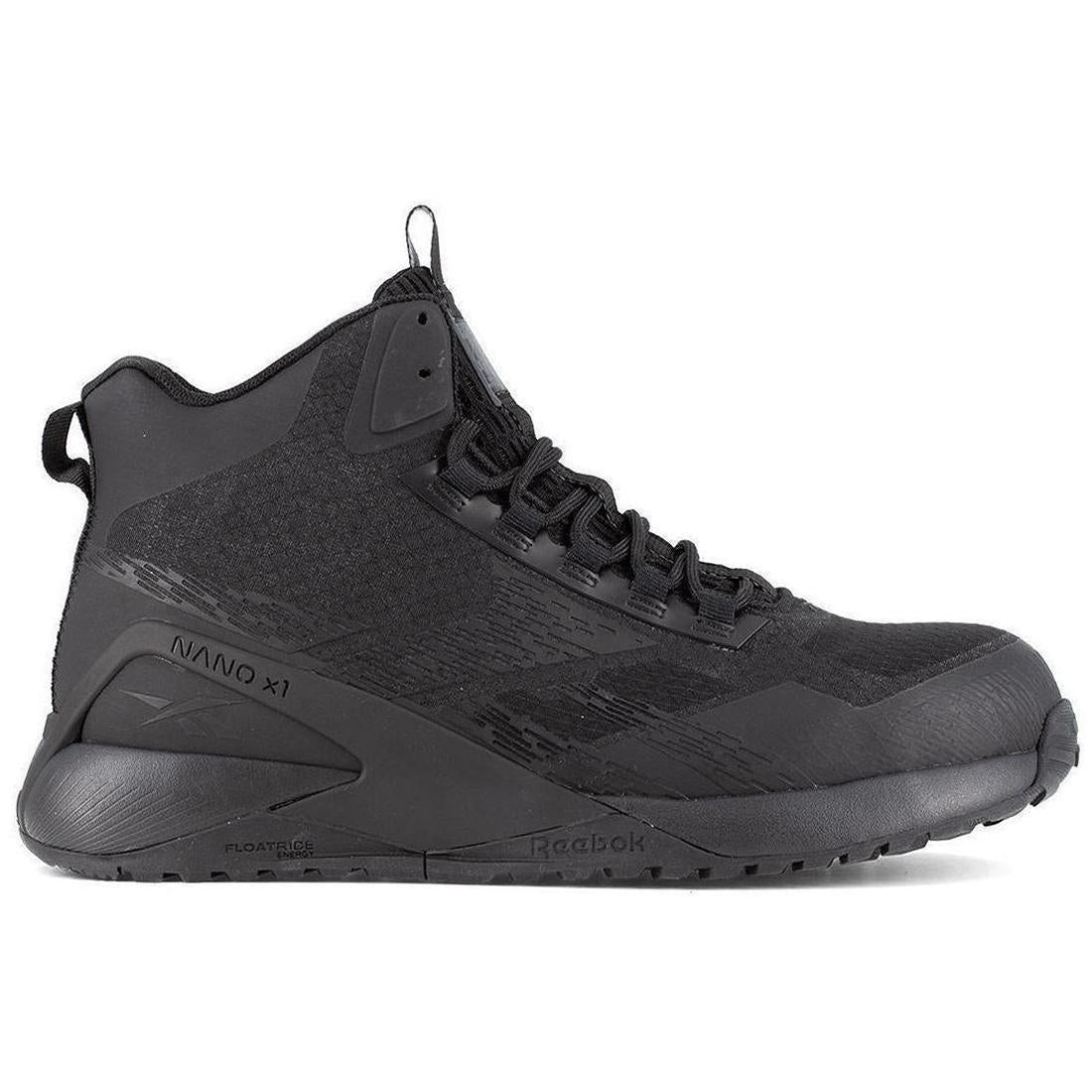 Reebok Work Nano X1 Adventure Composite-Toe Athletic Work Boot Black Profile View
