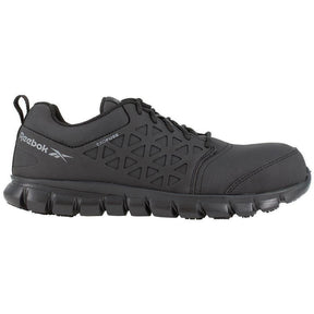 Reebok Work Sublite Cushion Composite-Toe Athletic Work Shoe Black Exofuse Profile View