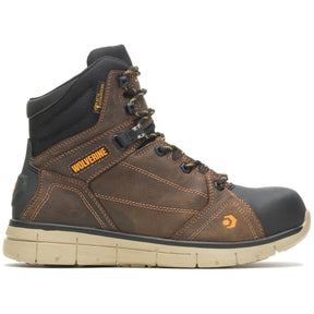 Wolverine Rigger Waterproof CarbonMax Work Boot Brown Profile View
