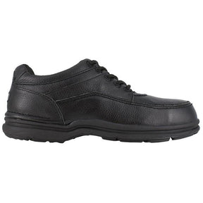 Rockport Works World Tour Steel-Toe Casual Oxford Work Shoe Black Profile View