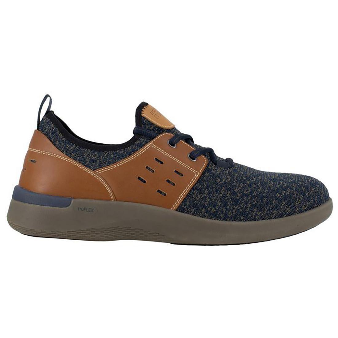 Rockport Works True Flex Composite-Toe Casual Oxford Work Shoe Blue/Tan Profile View