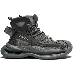 Safety Shoes Zhengu Steel Toe Athletic Mid Safety Boot 8819 Grey Profile View