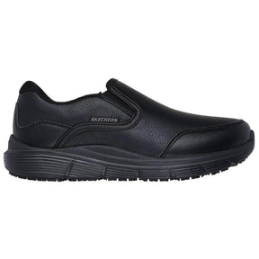 Skechers Work Corart - Uzera Slip Resistant Shoe Black Profile View