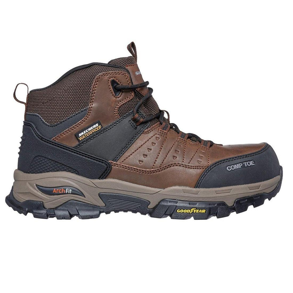 Skechers Work Men's Tarver Arch Fit Composite-Toe Waterproof Work Boot Profile View