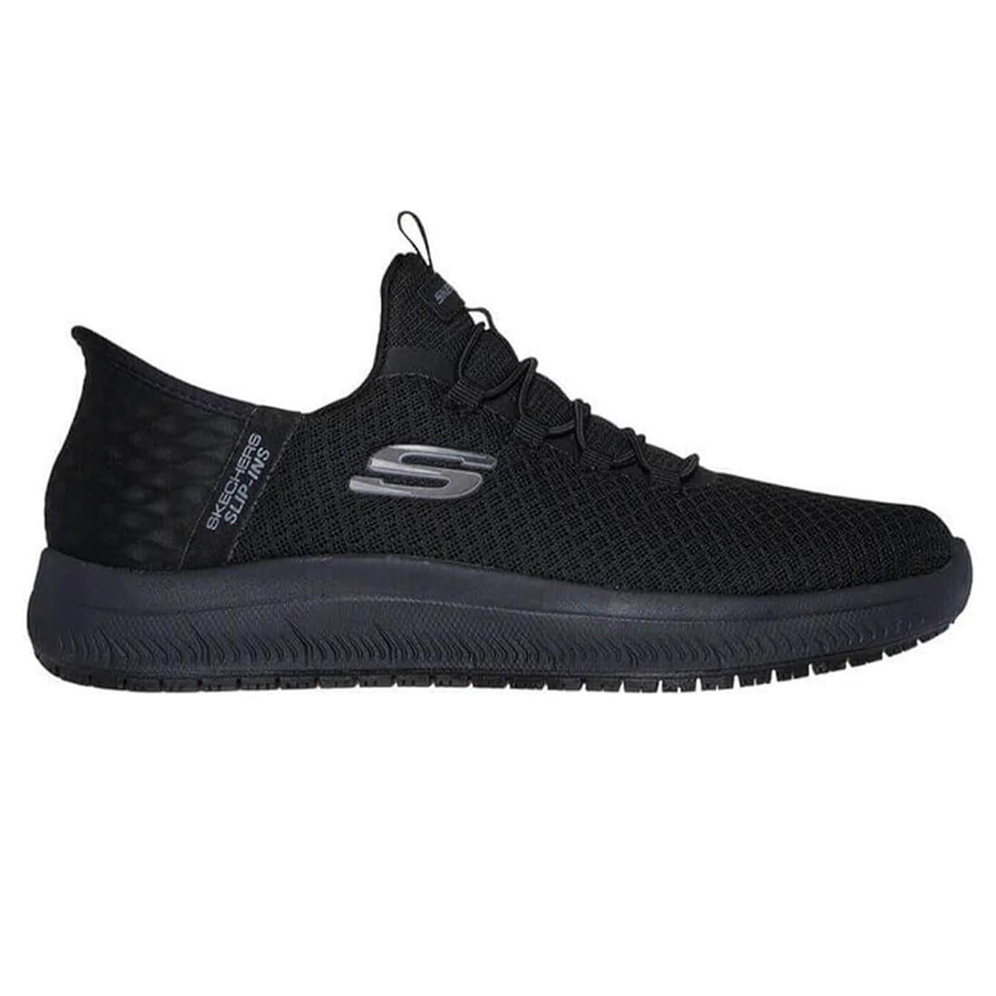 Skechers Work Women's Enslee Slip-ins Work Summits Slip Resistant Shoe Black Profile View