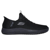 Skechers Work Women's Enslee Slip-ins Work Summits Slip Resistant Shoe Black Profile View