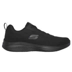 Skechers Work Men's Daxtin Ultra Flex 3.0 Relaxed Fit Slip Resistant Shoe Black Profile View