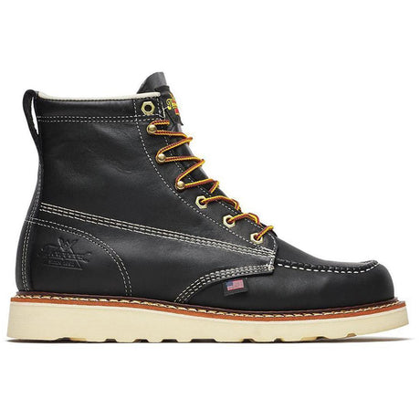 Thorogood American Heritage 6" Moc Toe Boot Maxwear Wedge Black Profile View