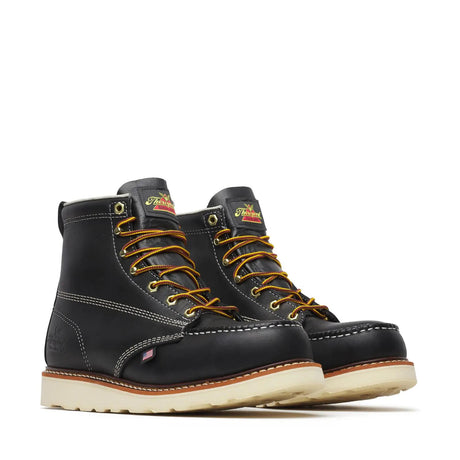 Thorogood American Heritage 6" Steel-Toe Moc Toe Boot Maxwear Wedge Black Medial View