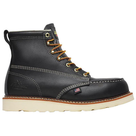 Thorogood American Heritage 6" Steel-Toe Moc Toe Boot Maxwear Wedge Black Profile View