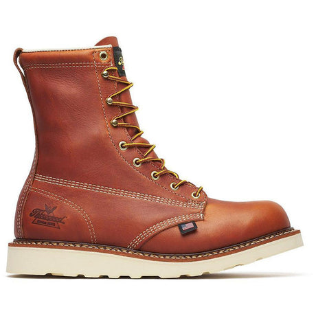 Thorogood American Heritage 8" Plain Toe Boot Maxwear Wedge Tobacco Profile View